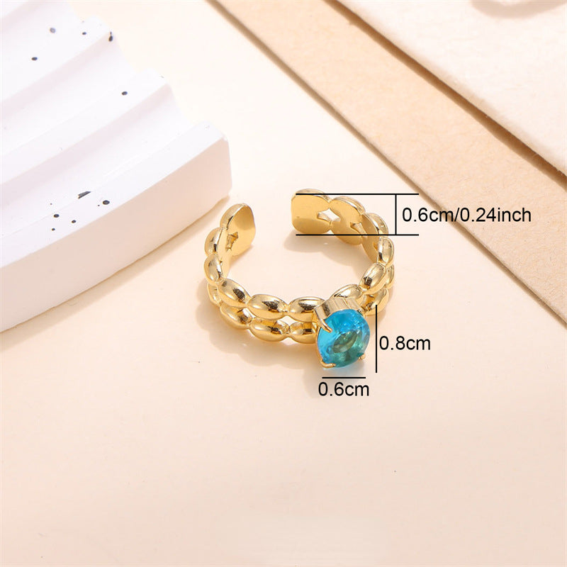 Wholesale Stainless Steel Zircon Inlaid Ring